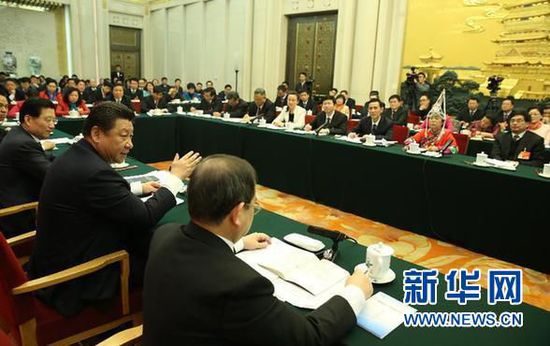 2015年3月6日,中共中央总书记、国家主席、中央军委主席习近平参加十二届全国人大三次会议江西代表团的审议。